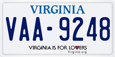 VA license plate VAA9248