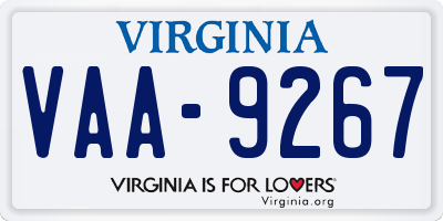 VA license plate VAA9267