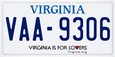 VA license plate VAA9306