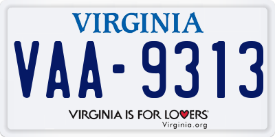 VA license plate VAA9313