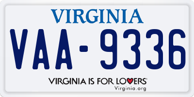 VA license plate VAA9336