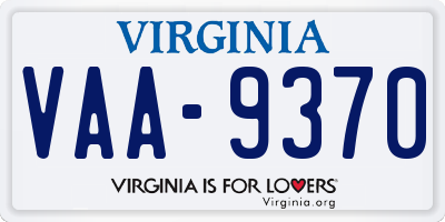 VA license plate VAA9370