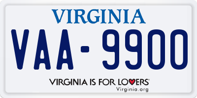 VA license plate VAA9900