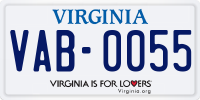 VA license plate VAB0055