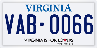 VA license plate VAB0066