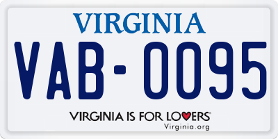 VA license plate VAB0095