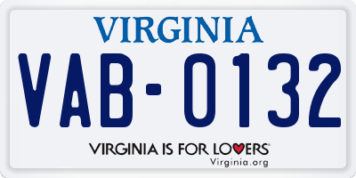 VA license plate VAB0132