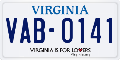 VA license plate VAB0141