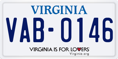 VA license plate VAB0146