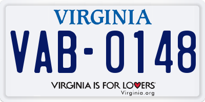 VA license plate VAB0148