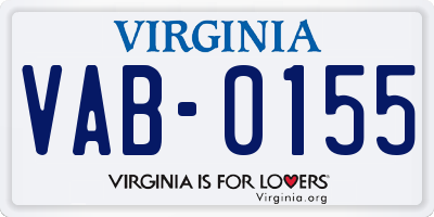 VA license plate VAB0155