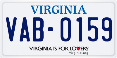 VA license plate VAB0159