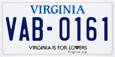 VA license plate VAB0161