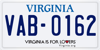 VA license plate VAB0162