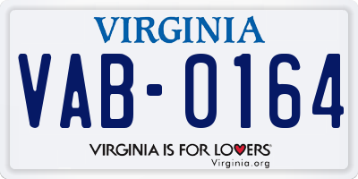 VA license plate VAB0164