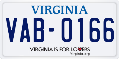 VA license plate VAB0166