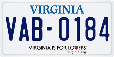 VA license plate VAB0184