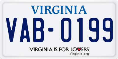 VA license plate VAB0199