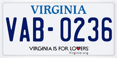 VA license plate VAB0236