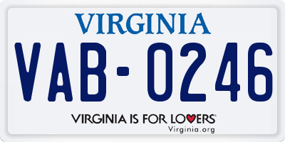 VA license plate VAB0246