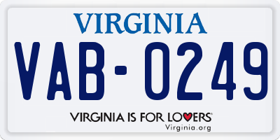 VA license plate VAB0249