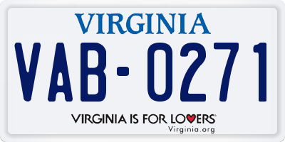 VA license plate VAB0271