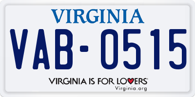 VA license plate VAB0515
