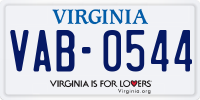 VA license plate VAB0544