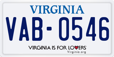 VA license plate VAB0546