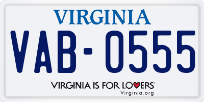 VA license plate VAB0555