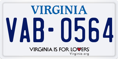 VA license plate VAB0564