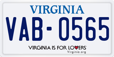 VA license plate VAB0565