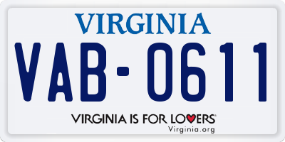 VA license plate VAB0611