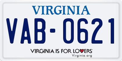 VA license plate VAB0621