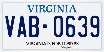 VA license plate VAB0639