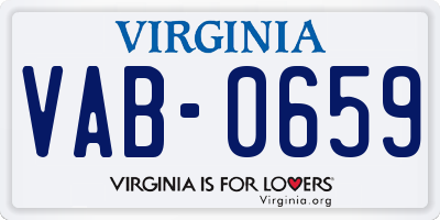 VA license plate VAB0659