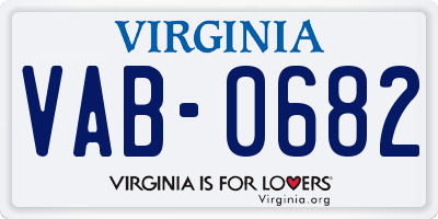 VA license plate VAB0682