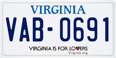 VA license plate VAB0691