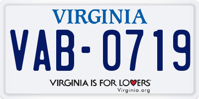 VA license plate VAB0719