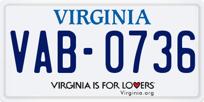 VA license plate VAB0736