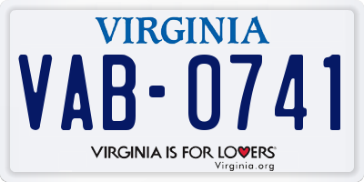 VA license plate VAB0741