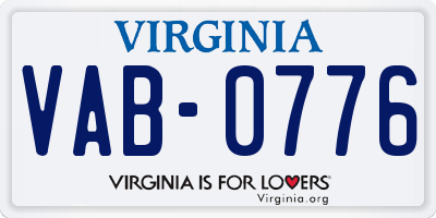 VA license plate VAB0776