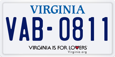 VA license plate VAB0811