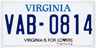 VA license plate VAB0814