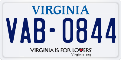 VA license plate VAB0844