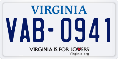 VA license plate VAB0941