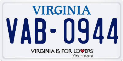 VA license plate VAB0944