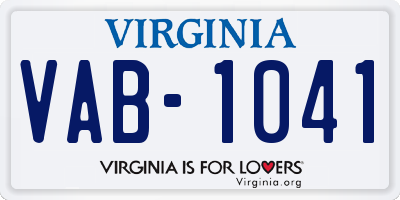 VA license plate VAB1041