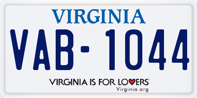 VA license plate VAB1044