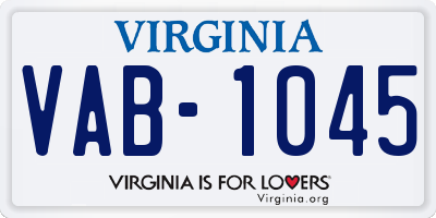 VA license plate VAB1045